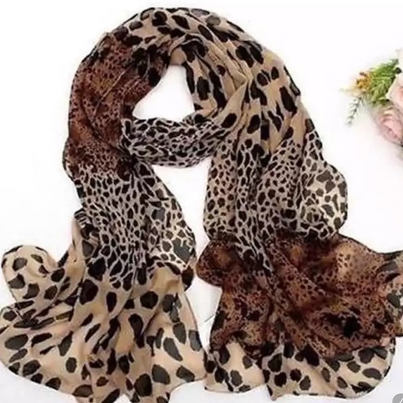 Accessories - 🎉RESTOCKED  Leopard Print Silk Chiffon Soft Scarf 💝